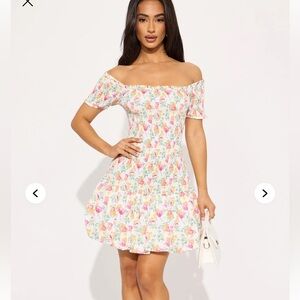 Fashion Nova Off-Shoulder Floral Mini Dress